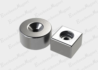 China N38 Round / Square Countersunk Neodymium Magnets Nickel Plating For Cabinet Closures supplier