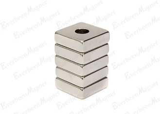 China Square / Block Countersunk Neodymium Magnets 1 * 1 * 1 / 2 Inch Axial Magnetized supplier