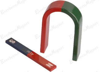 China Red Green painted Alnico3 Educational Magnets , Cast AlNiCo Magnets bar supplier