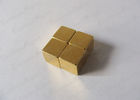 China Cube Neodymium Block Magnets Coated Gold N35 5 * 5 * 5 mm 80 Celsius Degree factory