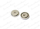 Good Quality Permanent Neodymium Magnets & Flat Round Magnets With Holes 3 / 4 &quot; Diameter , Circle Magnets With Holes Nickel Coating on sale