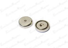 China Flat Round Magnets With Holes 3 / 4 &quot; Diameter , Circle Magnets With Holes Nickel Coating factory