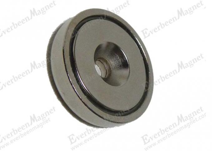 Round Magnets With Hole In Center N42 Grade , Permanent Round Base Magnets