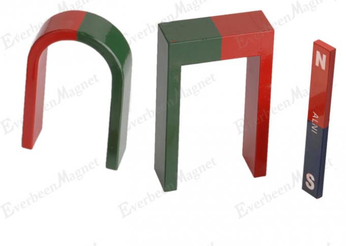 Red Green painted Alnico3 Educational Magnets , Cast AlNiCo Magnets bar